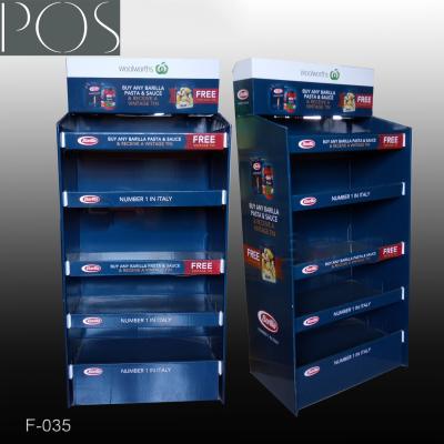 China pop food floor display stand/floor display stand shelf for sale