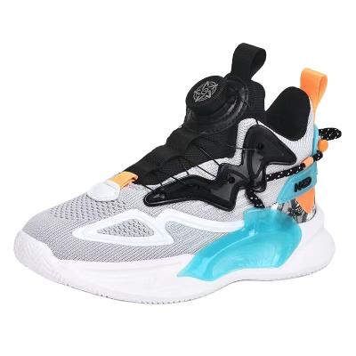 China Deodorization Kids Slip On Sport Running Shoes Breathable Rotary Buckle Outdoor Sneakers For Boys Children Basketball Style Shoes for sale