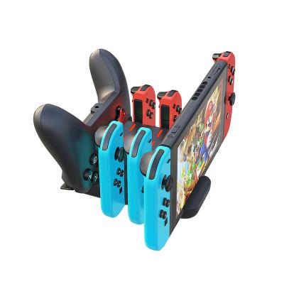 China ABS NS Joycon 6 in 1 Multi-functional Docking Station Charging Stand for Nintendo Switch/Joy Con/Switch Pro Controller Charging for sale