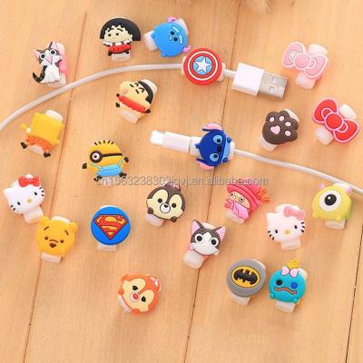 China With cute cartoon designs cute cartoon cable protector data line cord protector protective case cable winder cover for iPhone USB charging cable for sale