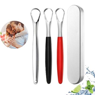 China Durable Hot Selling Fashionable Dental Tongue Cleaner Stainless Steel Tongue Tender Remover for sale