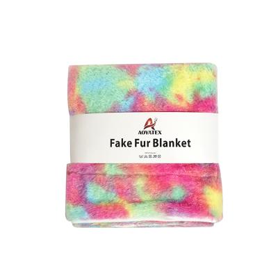 China PORTABLE 100% Polyester Double Layer Micromink Tie Dye Colors PV Fleece Blanket for sale