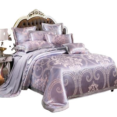 China Sustainable Luxury Bedding Set 100% Cotton Aoyatex Jacquard Jacquard Bedding Set Bed Sheet for sale