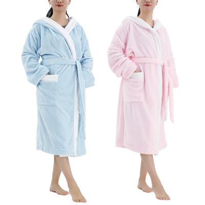 China 2022 New Custom Made Bathrobe Coral Fleece Bathrobe Breathable For Women And Men for sale