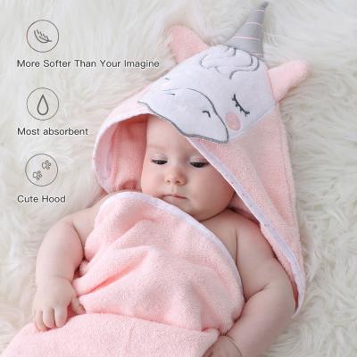 China Viable Hooded Baby Towel Baby Towel Cotton Kids Hooded Highly Absorbent Bath Towel With Animal Pattern for sale