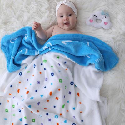 China Anti-Static Custom Super Soft Baby Kids Blankets Solid Or Printing Cozy Color Flannel Baby Fleece Blanket for sale