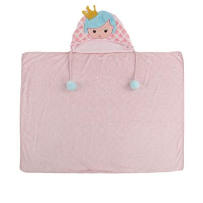 China New Style 100% Cotton 3D Anti-static Organic Cartoon Knitted Baby Bath Wrap Towel Baby Blanket With Hood for sale