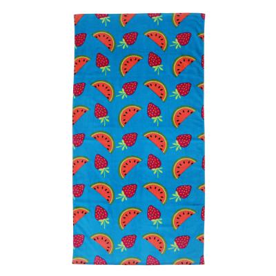 China Child Safe High Quality Sublimation Printing Watermelon Microfiber Beach Towel for sale