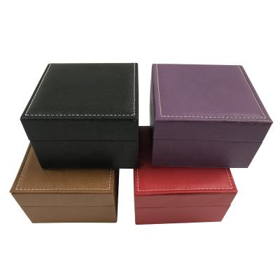 China Plastic+Pu Leather or Special Color Paper Special Watch Packaging Box Wholesale Mixed Color Simple Square Watch Gift Box for sale