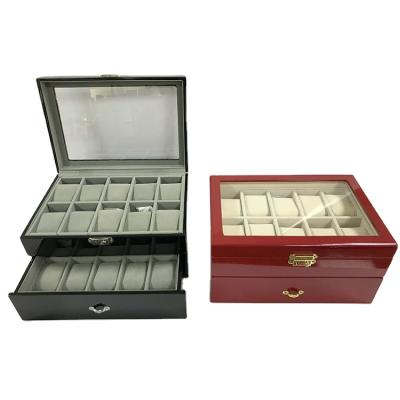 China Luxury solid wood wooden +flannel watch box storage quantity in running luxury watch box Multi-position luxury watch case for sale