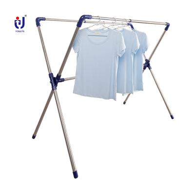 China Classic X-Type Hanging Folding Clothes Drying Stainless Steel Folding Clothes Drying Rack for sale