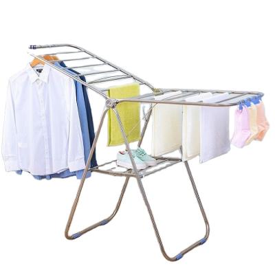 China Popular Minimalist Stainless Steel Foldable Clothes Rack Small Drying Rack for sale