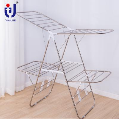 China Wing Multifunctional Foldable Foldable Clothes Drying Rack For Garment for sale