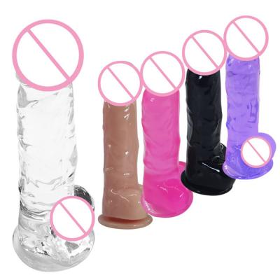 China High Flexibility Masturbation Toy Soft Material Female Sex Toy 9 Inch Transparent Dildo for sale