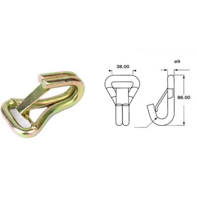 China Heavy Industry J-Hook 38mm / 3 Ton Double For Ratchet Tie Down Polyester Webbing Strap for sale