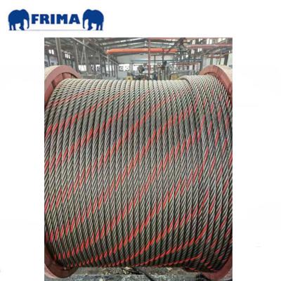 China Ungalvanized Steel Wire Lifting And Drafting Rope 8x25Fi+IWRC With One Red Thread for sale