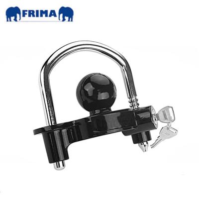 China Trailer Parts Black Color Casting Universal Small Trailer Coupler Lock Hitch Lock for sale