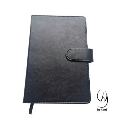 China Black PU leather cover in custom notebook with notebook planner for budget planner notebook for sale