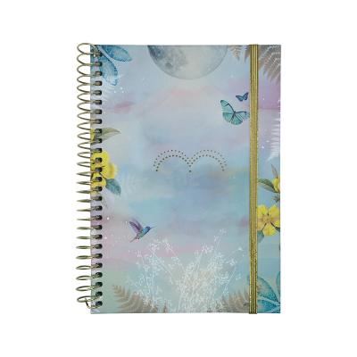 China Free sample custom printed notebook cute kawaii spiral notebook with elastic band for sale