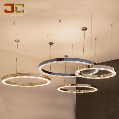 China Modern JC LIGHTING Swept Nordic Style Brass Ring Chandelier Room Hanging Lights Group For Residential Project for sale