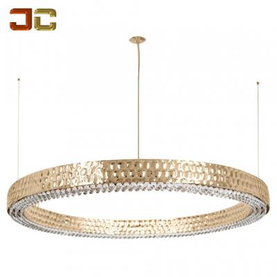 China Modern JC LIGHTING Pineapple Stainless Steel Shiny Gold Concave And Convex Pendant Circle Shaped Chandelier Fairy Lights For Dining Room for sale