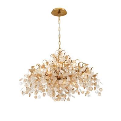 China High Performance Cost Ratio JC LIGHTING Custom American Style Pendant Light Color Glass Flower Yellow Chandelier For Living Room for sale