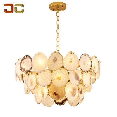 China Mordern 2020 JC LIGHTING Nordic Agate Stone Lamp Round Pure Luxury Artica Agate Hanging Chandelier Lights for Villas for sale