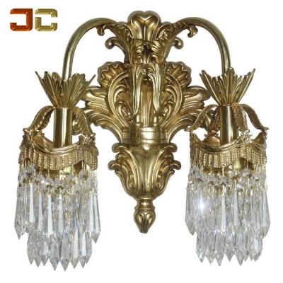 China Modern Luxury Antique Brass Crystal Crystal Wall Lamp Drops Bronze Hotel Wall Lighting Australia Brass Wall Sconce Luxury for sale