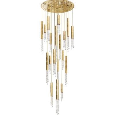 China High Performance Cost Ratio JC LIGHTING Staircase Custom High Ceiling Luxury Modern Crystal Chandelier Lighting Gold Adjustable Height for sale