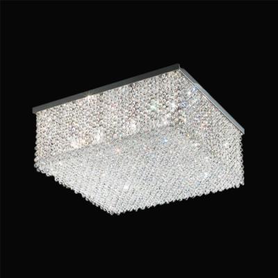 China Modern JC LIGHTING Custom Crystal Flush Mount Ceiling Chandeliers Square Chrome Mounted Small Lamp For Hallway for sale