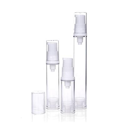 China Skin Care Packaging 5ml 10ml 15ml Airtight Clear AS Cosmetic Airless Pump Bottle Airless Bottle With Mist Sprayer for sale