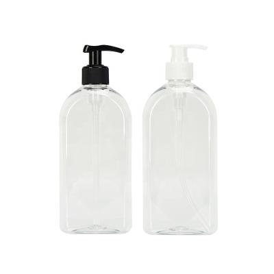 China Healthy 500ml Soap Customized Clear Cosmetic Lotion Shampoo Plastic Pump Bottle for sale