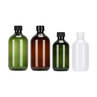 China Healthy Airtight 300ml 500ml Stores Amber Green White Clear Empty Cosmetic Shampoo Pet Lotion Plastic Bottle for sale