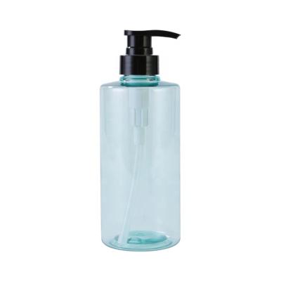 China Best Luxury Blue Color Airtight Glossy Design Glossy Design PET 500ml Lotion And Shampoo Bottle for sale