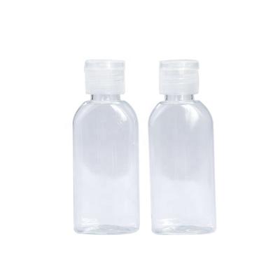 China High Quality Customized 50ml Refillable Pet Essence Clear Plastic Cosmetic Bottle With Flip Cap for sale