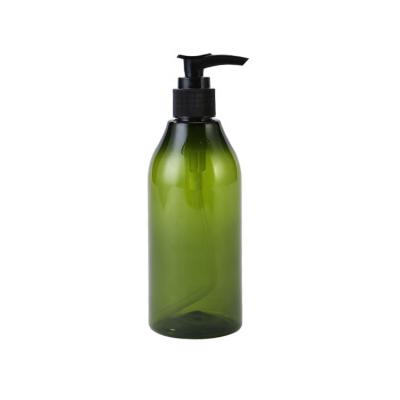 China 2021 300ml Sloping Green PET Shoulder Shampoo Plastic Bottle Custom Wholesale Cosmetic for sale