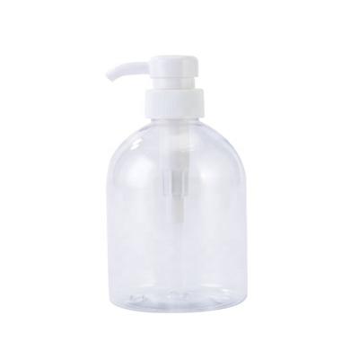 China Hot Selling Airtight Empty Round Clear 500ml Hand Sanitizer Bottle For Soap Liquid for sale