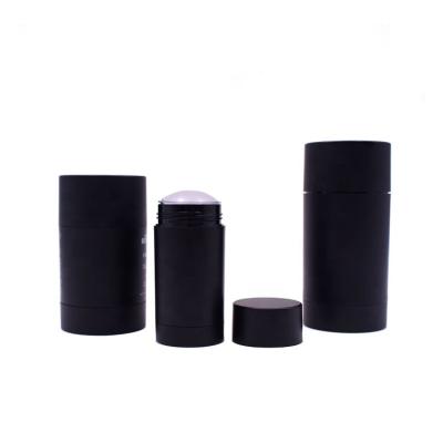 China High Quality Matte Black Plastic Container Personal Care Deodorant Stick Container Solid Perfume 30g 50g 75g for sale