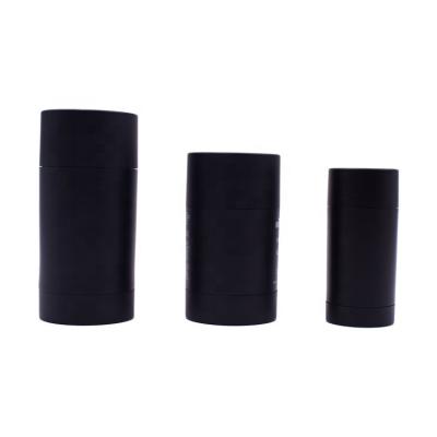 China New Design 30g 50g 75g Airtight Cosmetic Matte Black Plastic Container Jar Deodorant Stick Solid Perfume for sale