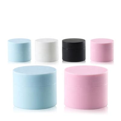 China Beautiful Airtight Elegant PP Matte Double Walled Plastic Cosmetic Jars With Lid for sale