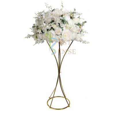 China Gold Table Centerpiece Tall Iron Flower Vase For Wedding Decoration CPM-301 for sale