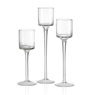 China Wholesale Long Blown Glass Candle Holder Glass Wedding Centerpieces CPG-005 for sale