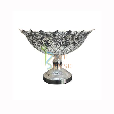 China 12.6” Silver Crystal Centerpiece Fruit Bowls CPC-904 for sale