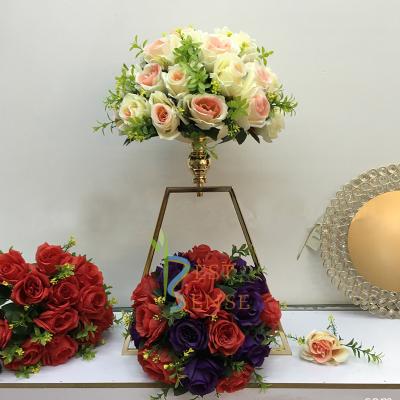 China iron gold centerpiece stand for wedding table flower for sale