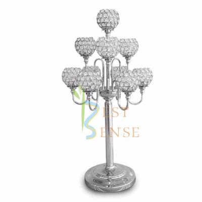 China Weddings Ten arms Crystal Wedding Centerpieces Candlestick large for wedding table for sale