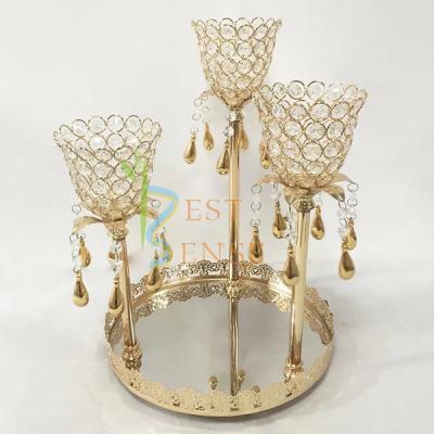 China Weddings 3am Bling Mirror Base Candlestick for wedding table decoration for sale