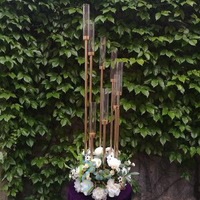 China Weddings 8am Gold Candelabra Candlestick Stand Wedding Decoration Centerpieces for sale