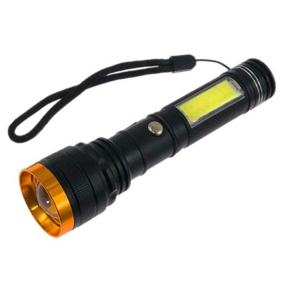 China Zoomable Led Stretch Light High Power 10W XML T6 Dimming Zoom Rechargeable COB Torch Light Japan Flashing USB Charging Led COB Flashlight for sale