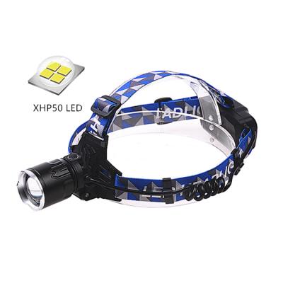 China Zoom & Super Bright Long Range XHP 50 Rechargeable Headlight , 2000lumens Zoom USB Charge XHP50 Led Headlights for sale