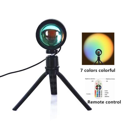 China Change Colors 7 Color 1.5M Charge Cable Halo RGB RGB Sunset Lamp Floor Light Remote Control Led Projection Lamp for Photography for sale